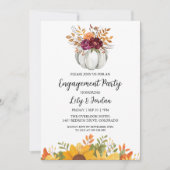 White Pumpkin and Greenery Herfst Engagement Party Kaart (Voorkant)