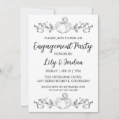 White Pumpkin and Greenery Herfst Engagement Party Kaart (Voorkant)
