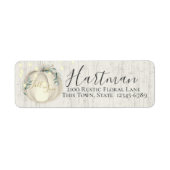 White Pumpkin and Greenery Return Address Label (Voorkant)