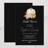 White Pumpkin Autumn Black Vrijgezellenfeest Kaart (Voorkant / Achterkant)