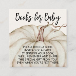 White Pumpkin Baby shower Boeken voor Baby Informatiekaartje