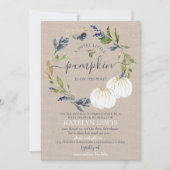 White Pumpkin Baby shower by Mail Invitation Kaart (Voorkant)