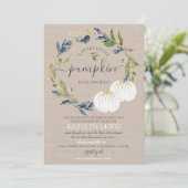 White Pumpkin Baby shower by Mail Invitation Kaart (Staand voorkant)