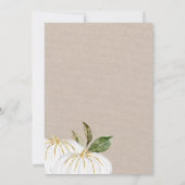 White Pumpkin Baby shower by Mail Invitation Kaart (Achterkant)