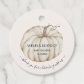 White Pumpkin Baby shower Dank u Bedankjes Labels (Voorkant)