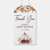 White Pumpkin Baby shower Dank u Cadeaulabel (Voorkant)