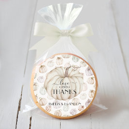 White Pumpkin Baby shower Dank u Ronde Sticker