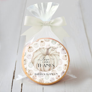 White Pumpkin Baby shower Dank u Ronde Sticker