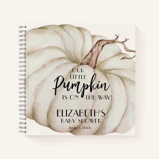 White Pumpkin Baby shower gastenboek Notitieboek (Voorkant)