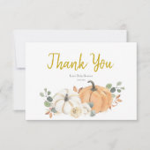 White Pumpkin Baby shower Hartelijk dank Bedankkaart (Voorkant)