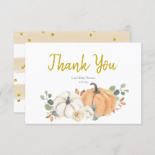White Pumpkin Baby shower Hartelijk dank Bedankkaart
