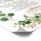 White Pumpkin Baby shower Night Diapers Sign Poster (Hoek)