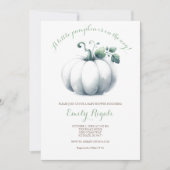 White Pumpkin Baby shower Nodig Genderneutraal uit Kaart (Voorkant)