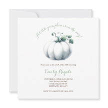 White Pumpkin Baby shower Nodig Genderneutraal uit