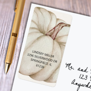 White Pumpkin Baby shower Retouradres Etiket