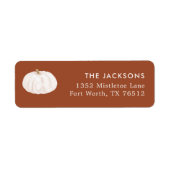 White Pumpkin Baby shower Return Address Label (Voorkant)