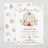 White Pumpkin-Baby shower, verliefd Kaart (Voorkant / Achterkant)