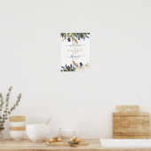 White Pumpkin Baby shower Welkomstteken Poster (Keuken)