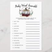 White Pumpkin Baby Word Scramble Game (Voorkant)