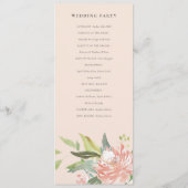 White Pumpkin Blush Flora Wedding Ceremony Program Menu (Achterkant)