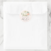 White Pumpkin Blush Floral Baby Brunch Shower Ronde Sticker (Tas)