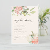 White Pumpkin Blush Floral Couples Shower Invite Bedankkaart (Staand voorkant)