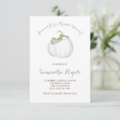 White Pumpkin Bridal Shower Invitation Kaart (Staand voorkant)