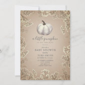 White Pumpkin Cardstock Herfst Baby shower Kaart (Voorkant)