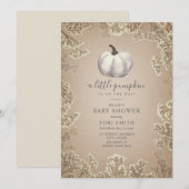 White Pumpkin Cardstock Herfst Baby shower Kaart (Voorkant / Achterkant)