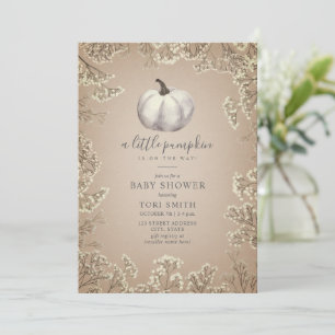 White Pumpkin Cardstock Herfst Baby shower Kaart