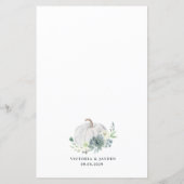 White Pumpkin Elegant Succulent Herfst Menu Kaarte (Achterkant)