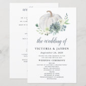 White Pumpkin Elegant Succulent Wedding Programs (Voorkant / Achterkant)
