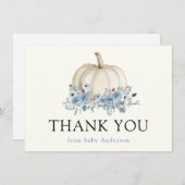 White Pumpkin en Blue Floral Hartelijk dank (Voorkant / Achterkant)