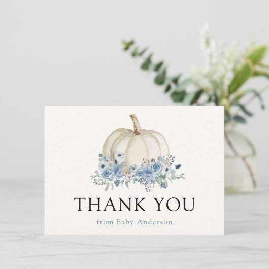 White Pumpkin en Blue Floral Hartelijk dank (Staand voorkant)