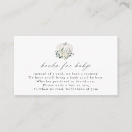 White Pumpkin- en Flowers-boeken voor Baby-behuizi Informatiekaartje