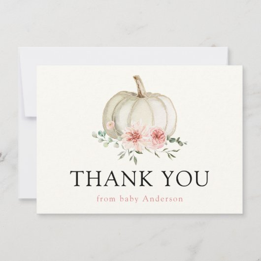 White Pumpkin en Pink Florals Hartelijk dank (Voorkant)