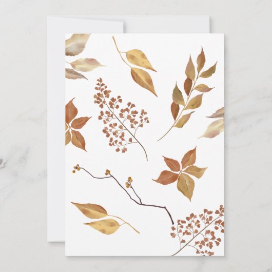 White Pumpkin Fall Leaves Friendsgiving Kaart (Achterkant)