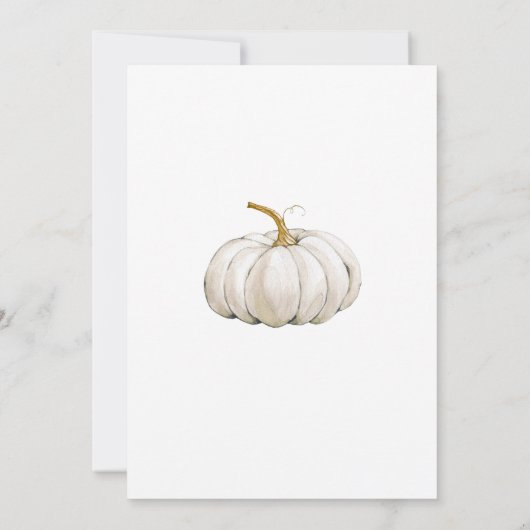 White Pumpkin Fall Thanksgiving Dinner Party Kaart (Achterkant)