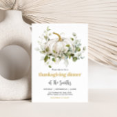 White Pumpkin Fall Thanksgiving Dinner Party Kaart