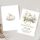 White Pumpkin Fall Thanksgiving Dinner Party Kaart