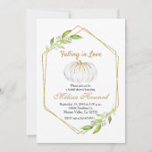 White Pumpkin Falling In Love Vrijgezellenfeest Kaart (Voorkant)