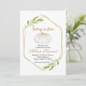 White Pumpkin Falling In Love Vrijgezellenfeest Kaart (Staand voorkant)