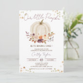 White Pumpkin First Birthday, Herfst 1st Birthday Kaart (Staand voorkant)