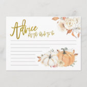 White Pumpkin Floral Advice for the bride to be Advieskaart (Voorkant)