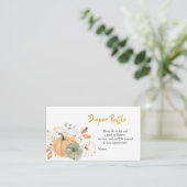 White Pumpkin Floral Diaper Raffle Card Informatiekaartje (Staand voorkant)