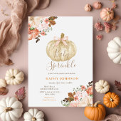 White Pumpkin Floral Herfst Baby Sprinkle Invitati Kaart