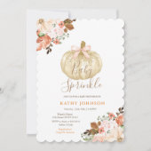 White Pumpkin Floral Herfst Baby Sprinkle Invitati Kaart (Voorkant)