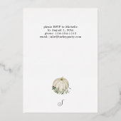 White Pumpkin Friendsgiving Folie Uitnodiging (Achterkant)