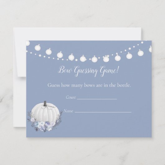 White Pumpkin-game-Baby shower Kaart (Voorkant)