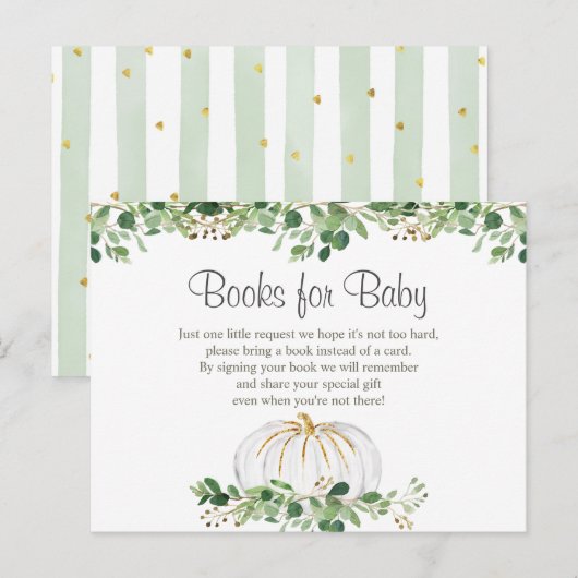 White Pumpkin Greenery Books for Baby Briefkaart (Voorkant / Achterkant)
